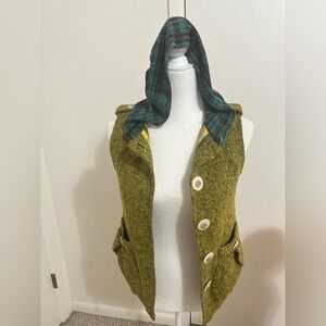 NUVULA Wool Blend Hooded Vest With Buttons size S